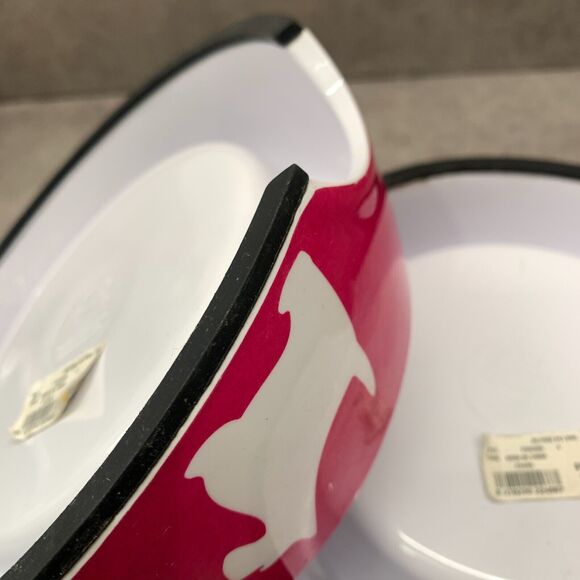 SET C. Wonder Hot Pink Dog Print Food Bowl Decorative Pet Bowls Anthropologie - Picture 9 of 15